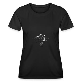 Berg 2 - Dartspieler - - Frauen Funktions-T-Shirt - Schwarz - Vorne - AI Model Female 172 light (172cm)