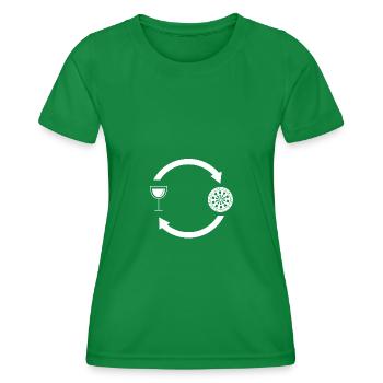 Chargement des flèches - vin - jeu de fléchettes - - T-shirt sport Femme - vert - Devant - AI Model Female 172 dark (172cm)