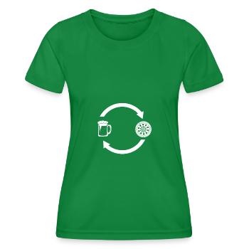 Chargement des flèches - Bière - Jeu de fléchettes - - T-shirt sport Femme - vert - Devant - AI Model Female 172 dark (172cm)