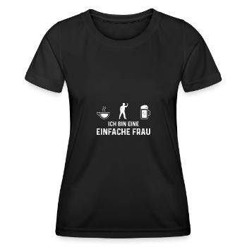 Ich Bin Eine Einefache Frau - Dart Spieler - - Frauen Funktions-T-Shirt - Schwarz - Vorne - AI Model Female 172 light (172cm)