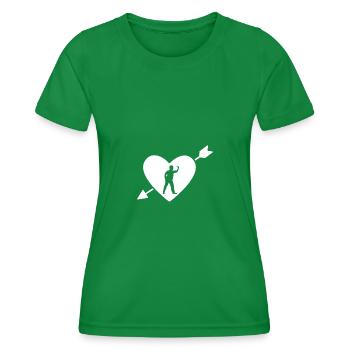 Cœur avec flèche - Joueur de fléchettes - - T-shirt sport Femme - vert - Devant - AI Model Female 172 dark (172cm)