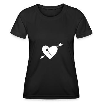 Herz mit Pfeil - Dart - - Frauen Funktions-T-Shirt - Schwarz - Vorne - AI Model Female 172 light (172cm)