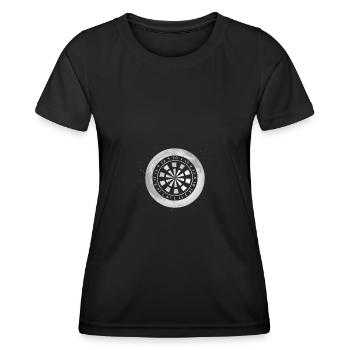 Full Moon - Dartboard - Women's Functional T-Shirt - black - Front - AI Model Female 172 light (172cm)