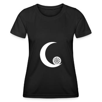 Crescent Moon - Dartboard - - Women's Functional T-Shirt - black - Front - AI Model Female 172 light (172cm)