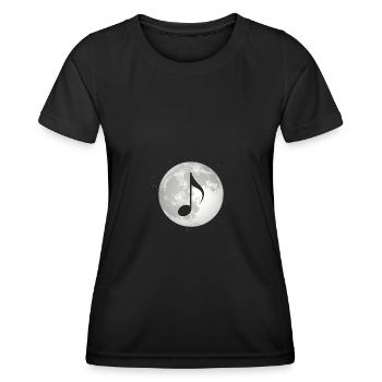 Vollmond - Musik - - Frauen Funktions-T-Shirt - Schwarz - Vorne - AI Model Female 172 light (172cm)