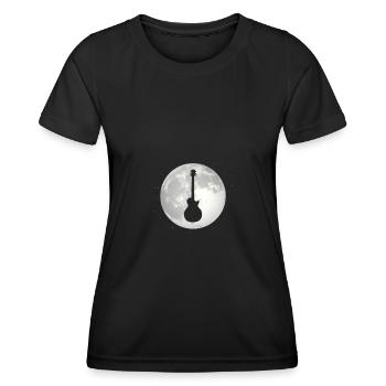 Full Moon - Guitar - - Women's Functional T-Shirt - black - Front - AI Model Female 172 light (172cm)