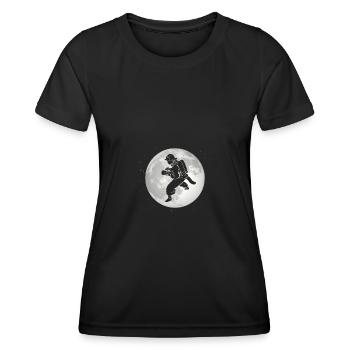 Pleine Lune - Pompiers - - T-shirt sport Femme - noir - Devant - AI Model Female 172 light (172cm)
