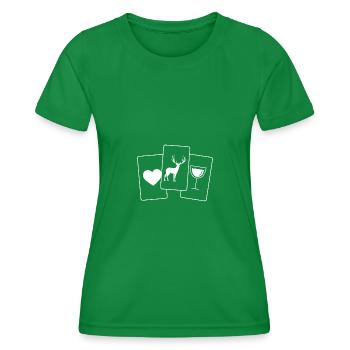 Heart - Wine - Red Deer - - Women's Functional T-Shirt - kelly green - Front - AI Model Female 172 dark (172cm)