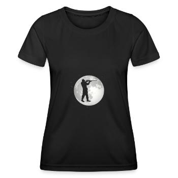 Vollmond - Kerl auf der Jagd - - Frauen Funktions-T-Shirt - Schwarz - Vorne - AI Model Female 172 light (172cm)