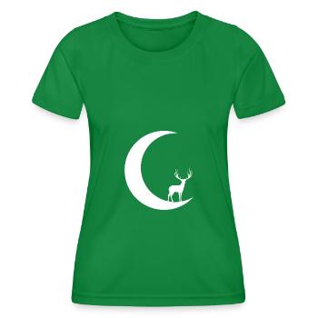 Crescent Moon - Red Deer - - Women's Functional T-Shirt - kelly green - Front - AI Model Female 172 dark (172cm)