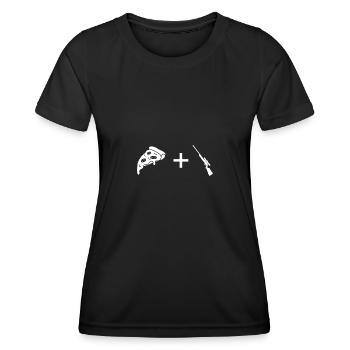 Pizza - Hunting - - Women's Functional T-Shirt - black - Front - AI Model Female 172 light (172cm)