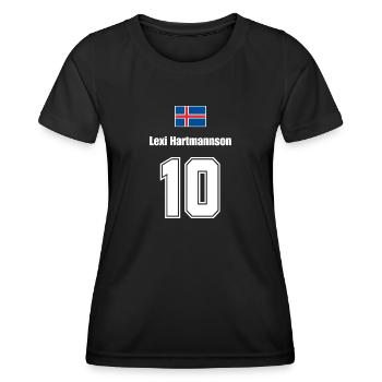 Island Trikot Nr.10 - Frauen Funktions-T-Shirt - Schwarz - Vorne - AI Model Female 172 light (172cm)