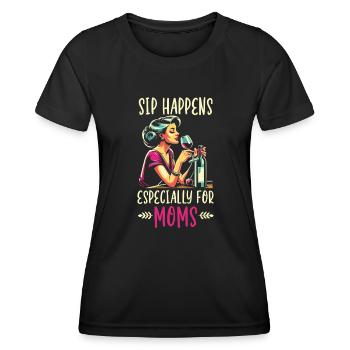 Mother's Day, Wine Drinker, Maternity, Best Mom - Women's Functional T-Shirt - black - Front - AI Model Female 172 light (172cm)
