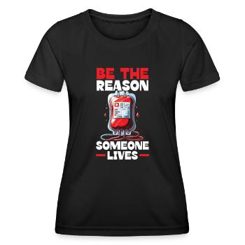 Don de sang Éducation Donner du sang - T-shirt sport Femme - noir - Devant - AI Model Female 172 light (172cm)