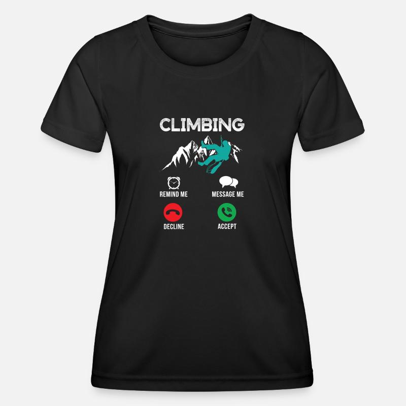 Climbing Gets Climbers - Women's Functional T-Shirt - black
