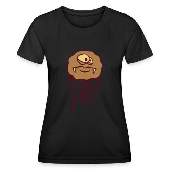 kot baellchen laisse tomber la merde graffiti merde - T-shirt sport Femme - noir - Devant - AI Model Female 172 light (172cm)