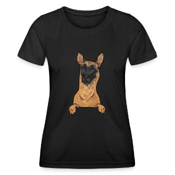 Malinois Belgian Shepherd Mechelaar Dog - Women's Functional T-Shirt - black - Front - AI Model Female 172 light (172cm)