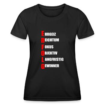 Erfolg - Frauen Funktions-T-Shirt - Schwarz - Vorne - AI Model Female 172 light (172cm)