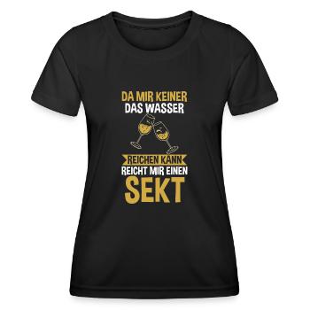Da mir keiner das Wasser reichen kann reicht mir e - Frauen Funktions-T-Shirt - Schwarz - Vorne - AI Model Female 172 light (172cm)
