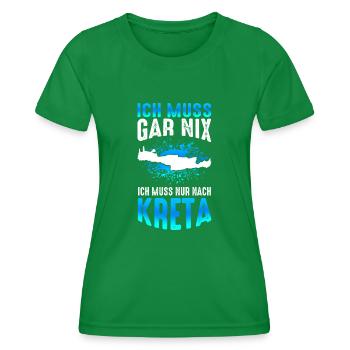 Kreta Griechenland Urlaub Sommerurlaub Urlauber St - Frauen Funktions-T-Shirt - Kelly Green - Vorne - AI Model Female 172 dark (172cm)