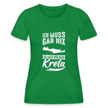 Kreta Griechenland Urlaub Sommerurlaub Sonne Urlau - Frauen Funktions-T-Shirt - Kelly Green - Vorne - AI Model Female 172 dark (172cm)