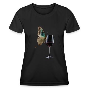Schmetterling Wein - Frauen Funktions-T-Shirt - Schwarz - Vorne - AI Model Female 172 light (172cm)