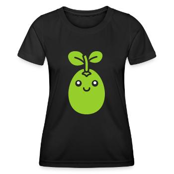 Erbse - Frauen Funktions-T-Shirt - Schwarz - Vorne - AI Model Female 172 light (172cm)