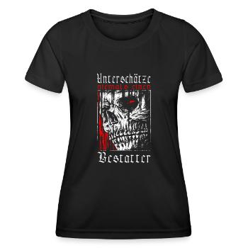 Unterschätze niemals einen Bestatter - Frauen Funktions-T-Shirt - Schwarz - Vorne - AI Model Female 172 light (172cm)