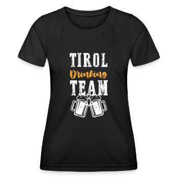 Équipe de buveurs du Tyrol - T-shirt sport Femme - noir - Devant - AI Model Female 172 light (172cm)