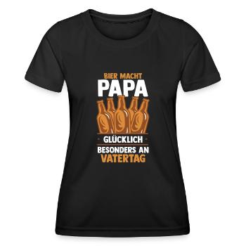 Papa Bier Vater Vatertag - Frauen Funktions-T-Shirt - Schwarz - Vorne - AI Model Female 172 light (172cm)
