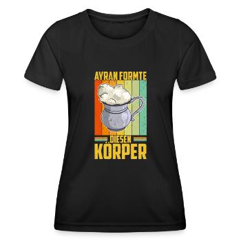 Ayran Döner Kebab Imbiss Getränk Türkei Salz - Frauen Funktions-T-Shirt - Schwarz - Vorne - AI Model Female 172 light (172cm)