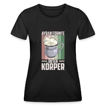 Ayran Döner Kebab Imbiss Getränk Türkei Salz - Frauen Funktions-T-Shirt - Schwarz - Vorne - AI Model Female 172 light (172cm)