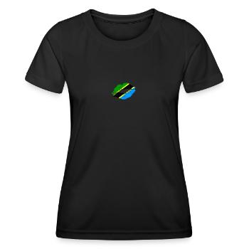 Tanzania Flag Country Native Ancestry Tanzanian - Women's Functional T-Shirt - black - Front - AI Model Female 172 light (172cm)
