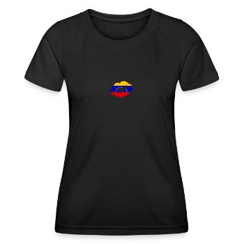 Venezuela Flag Country Native Ancestry Venezuelan - Women's Functional T-Shirt - black - Front - AI Model Female 172 light (172cm)