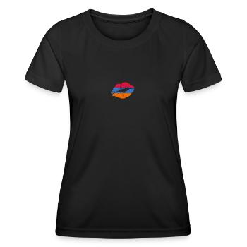Armenia Flag Country Native Ancestry Armenian - Women's Functional T-Shirt - black - Front - AI Model Female 172 light (172cm)