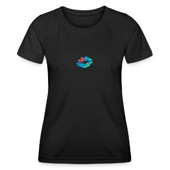 Tuvalu Flag Country Native Ancestry Pride Womens - Women's Functional T-Shirt - black - Front - AI Model Female 172 light (172cm)