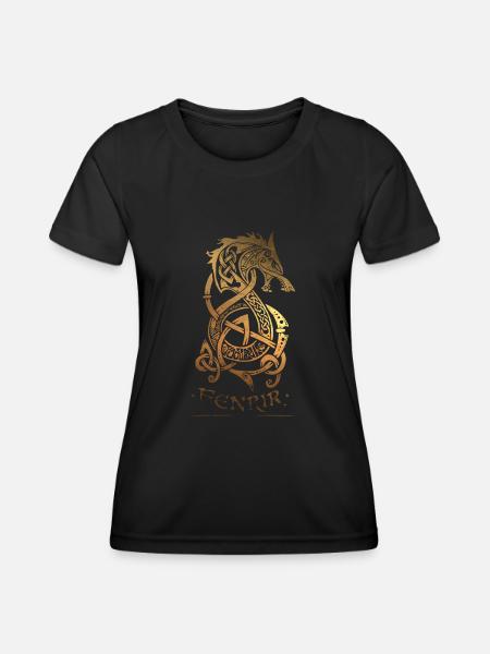 Fenrir - Wolf - Odin - Walhalla - Nurdisch - - Frauen Funktions-T-Shirt - Schwarz