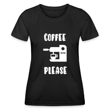 Kaffee bitte - Frauen Funktions-T-Shirt - Schwarz - Vorne - AI Model Female 172 light (172cm)