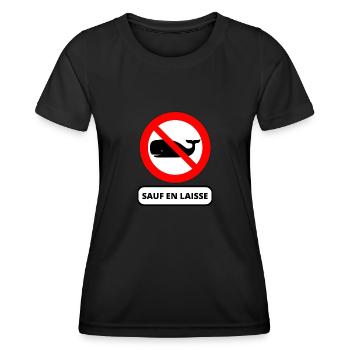 baleine interdite - T-shirt sport Femme - noir - Devant - AI Model Female 172 light (172cm)