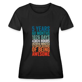 5th anniversary gift, 5th wedding anniversary gift - Frauen Funktions-T-Shirt - Schwarz - Vorne - AI Model Female 172 light (172cm)