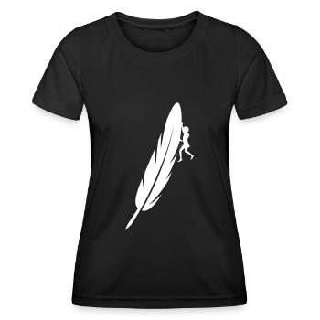 kletterin alpinistin karabiner kletterseil - Frauen Funktions-T-Shirt - Schwarz - Vorne - AI Model Female 172 light (172cm)