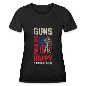 Waffe Gewehr Jagd - Frauen Funktions-T-Shirt - Schwarz - Vorne - AI Model Female 172 light (172cm)
