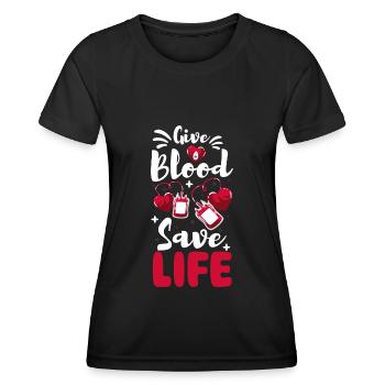 Blutspender Helfen Sozial - Frauen Funktions-T-Shirt - Schwarz - Vorne - AI Model Female 172 light (172cm)