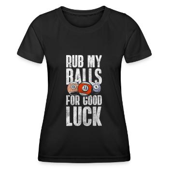 Pool Kugel Queue - Frauen Funktions-T-Shirt - Schwarz - Vorne - AI Model Female 172 light (172cm)
