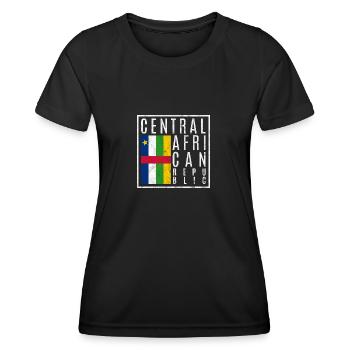 République centrafricaine - T-shirt sport Femme - noir - Devant - AI Model Female 172 light (172cm)