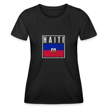 Haïti - T-shirt sport Femme - noir - Devant - AI Model Female 172 light (172cm)