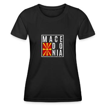 Macédoine - T-shirt sport Femme - noir - Devant - AI Model Female 172 light (172cm)
