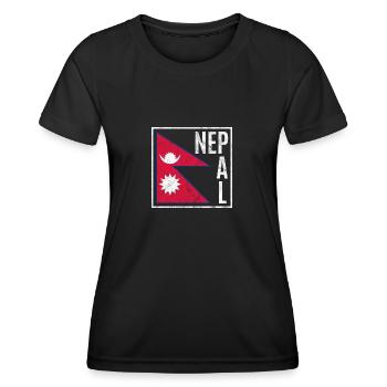 Nepal - Frauen Funktions-T-Shirt - Schwarz - Vorne - AI Model Female 172 light (172cm)