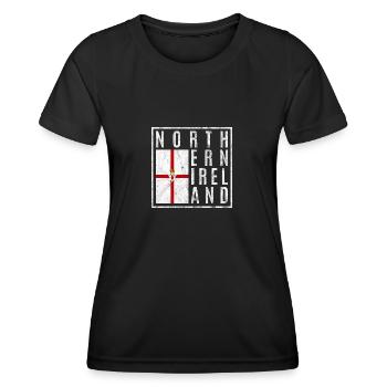 Nordirland - Frauen Funktions-T-Shirt - Schwarz - Vorne - AI Model Female 172 light (172cm)