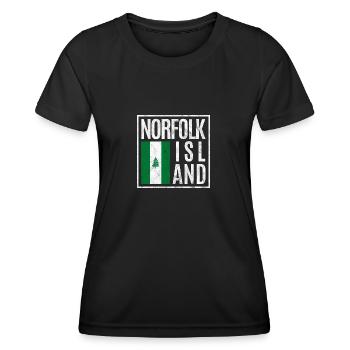 Île Norfolk - T-shirt sport Femme - noir - Devant - AI Model Female 172 light (172cm)